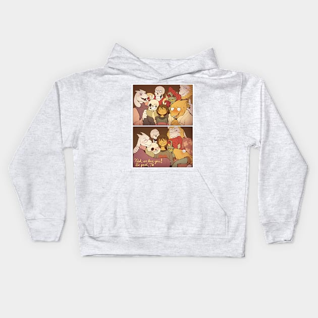 Friends become family (undertale) Kids Hoodie by guestzpql4i4f06v8zfw0j054